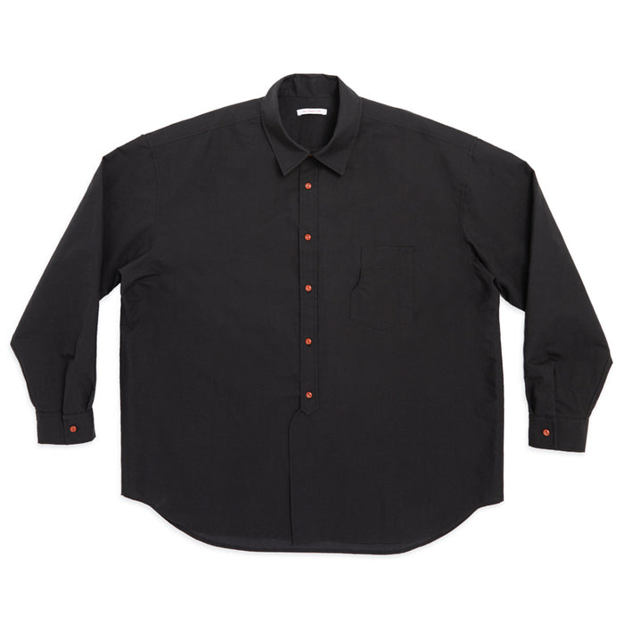 Savant Shirt - Black Coated Linen Cotton