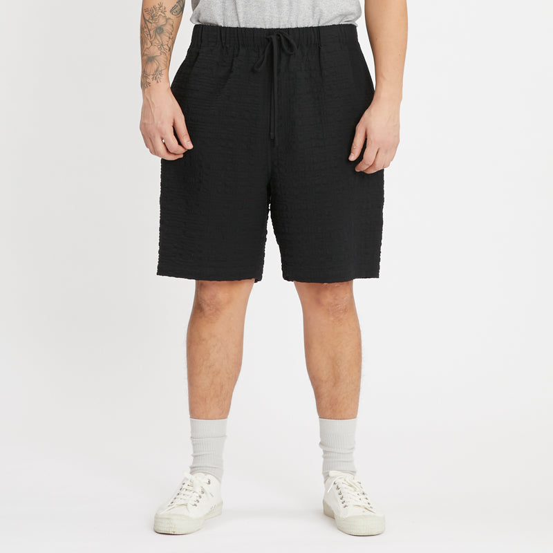 Lounge Short - Black Puckered