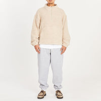 Half Zip Fleece - Beige Wool Pile (Pink Speckle)