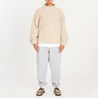 Half Zip Fleece - Beige Wool Pile (Pink Speckle)