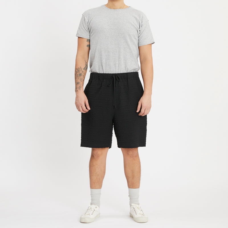 Lounge Short - Black Puckered