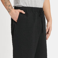 Lounge Short - Black Puckered