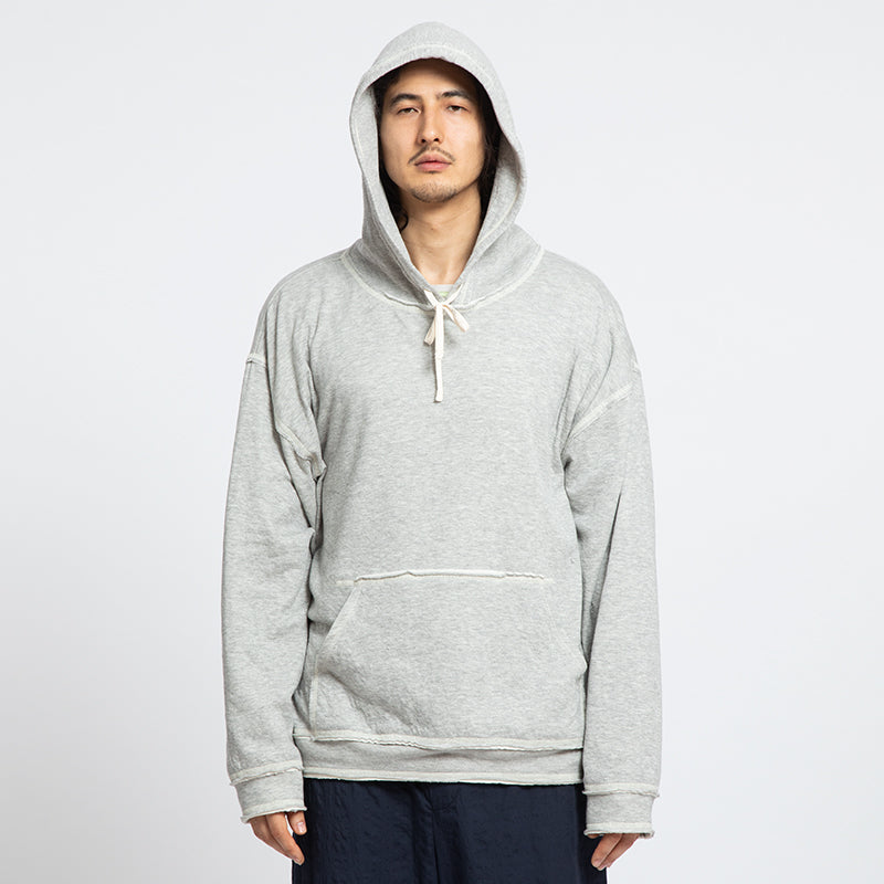 Grey Raw Edge Big Game Hoodie