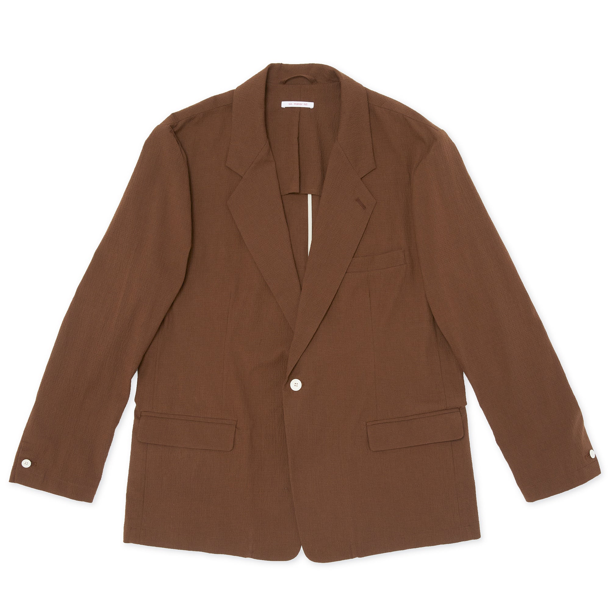 Julian Blazer - Brown Puckered Cotton – s.k. manor hill