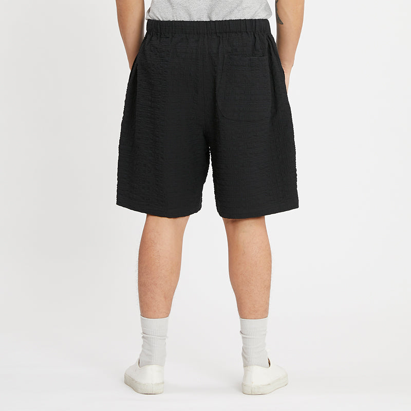 Lounge Short - Black Puckered