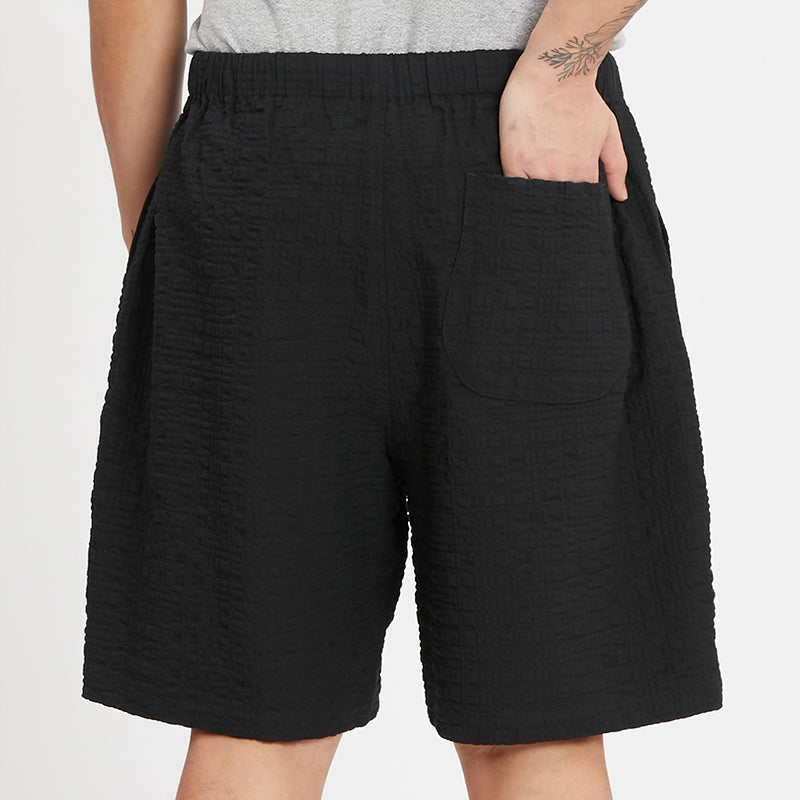 Lounge Short - Black Puckered