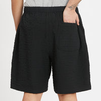 Lounge Short - Black Puckered