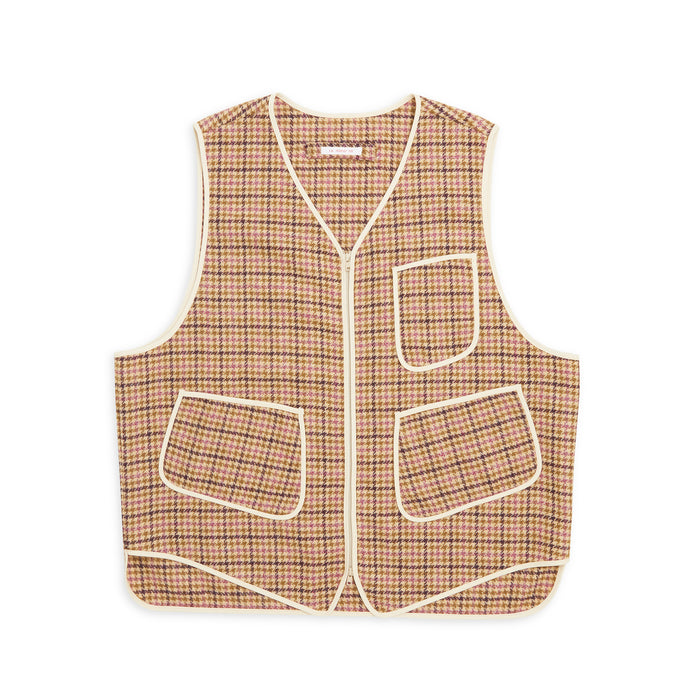 Yukon Vest - MOON Tan & Purple Plaid Tweed Wool
