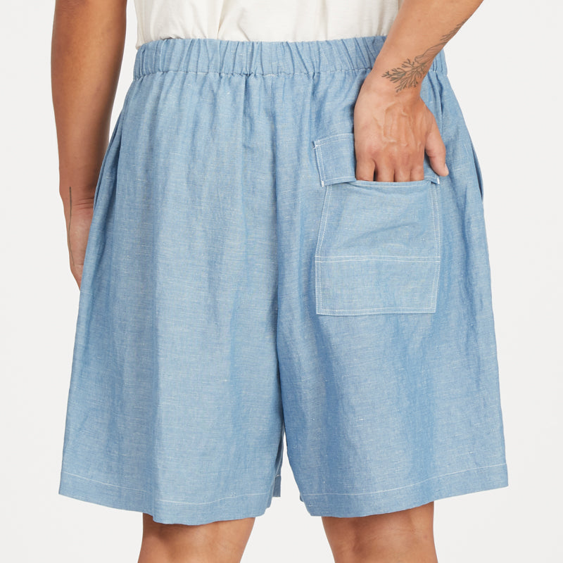 Rove Short - Indigo Cotton/Linen