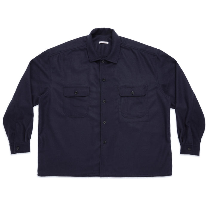 Park Shirt/Jacket - Navy Camel Hair