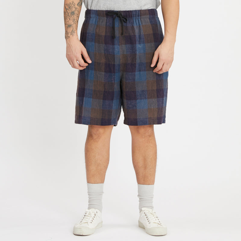 Lounge Short - Blue & Purple Plaid