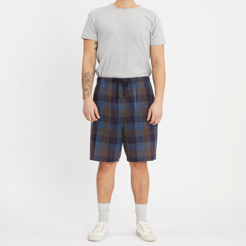 Lounge Short - Blue & Purple Plaid