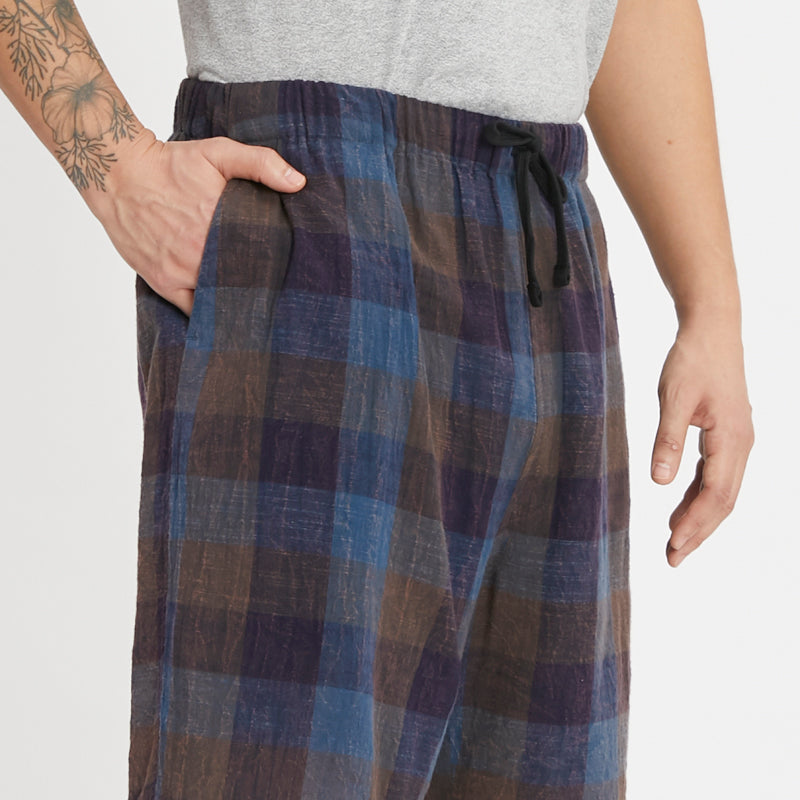 Lounge Short - Blue & Purple Plaid