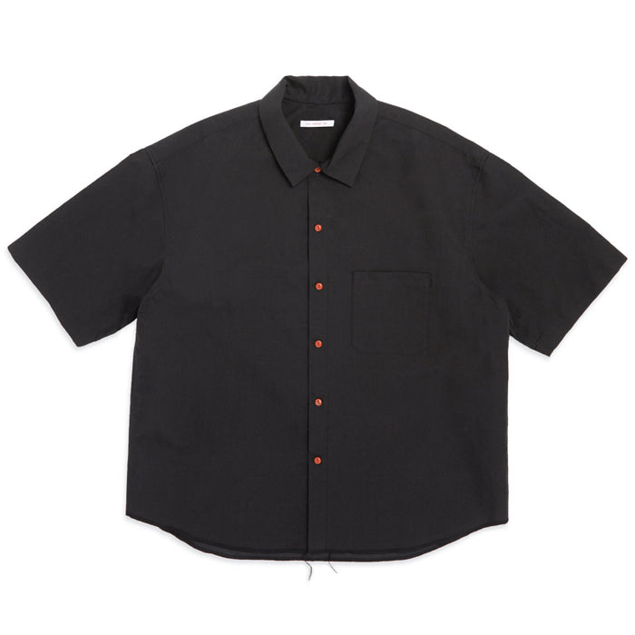 Sage Shirt - Black Coated Linen Cotton