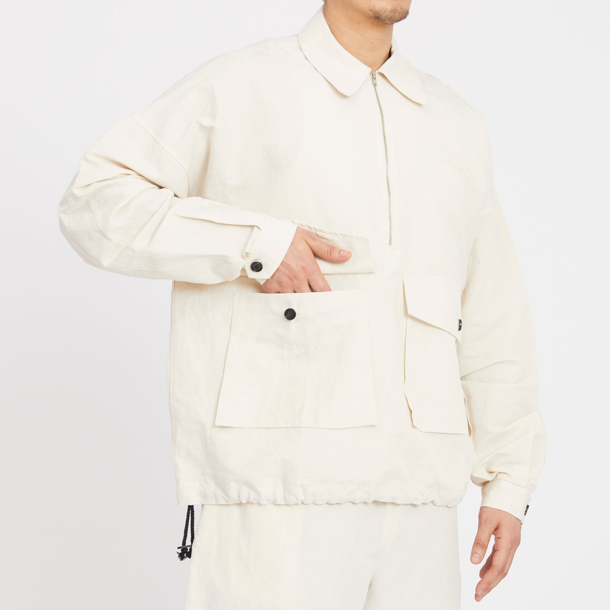 Skiff Pullover Jacket - Bone Linen/Cotton