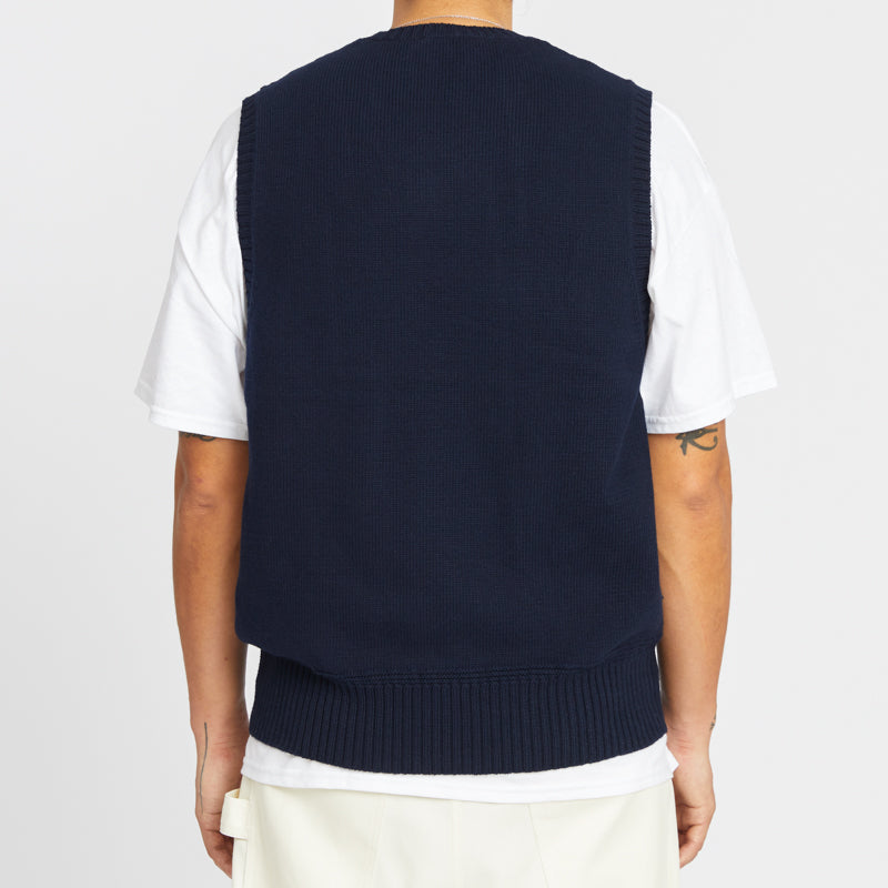 Sweater Vest - Navy Cotton