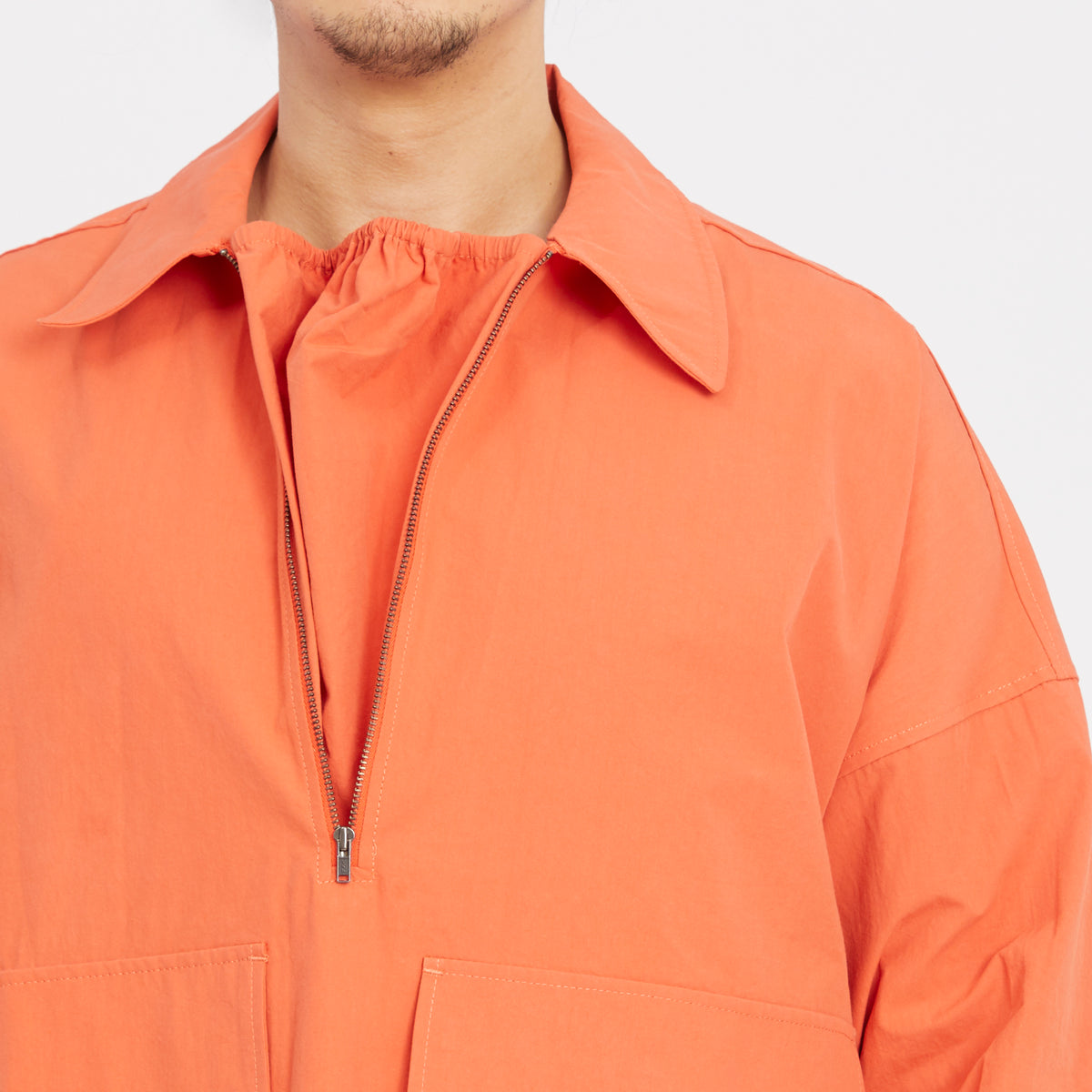 Skiff Pullover Jacket - Orange Cotton