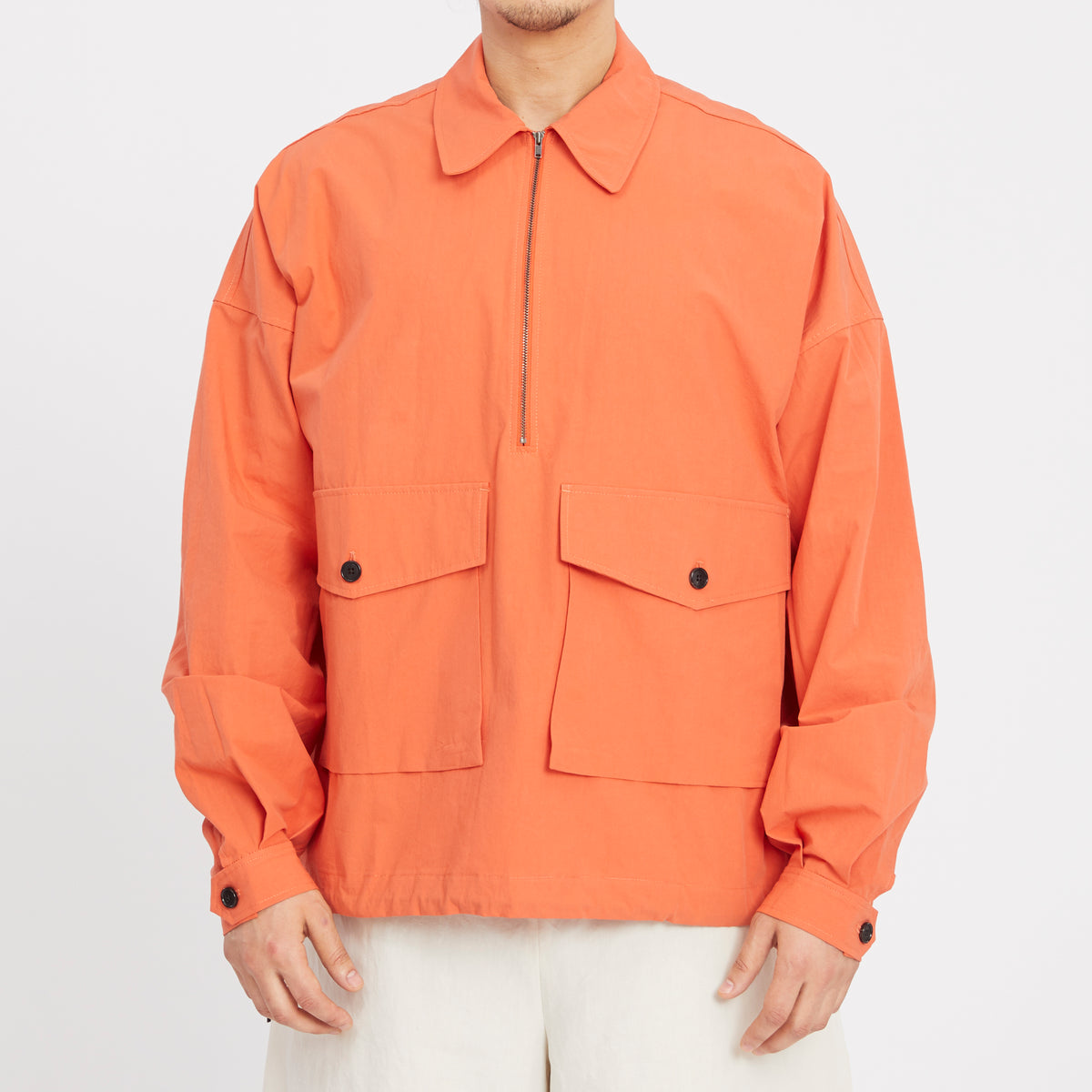 Skiff Pullover Jacket - Orange Cotton