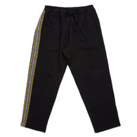 Saunter Pant - Black Cotton Fleece w/ Decorative Trim