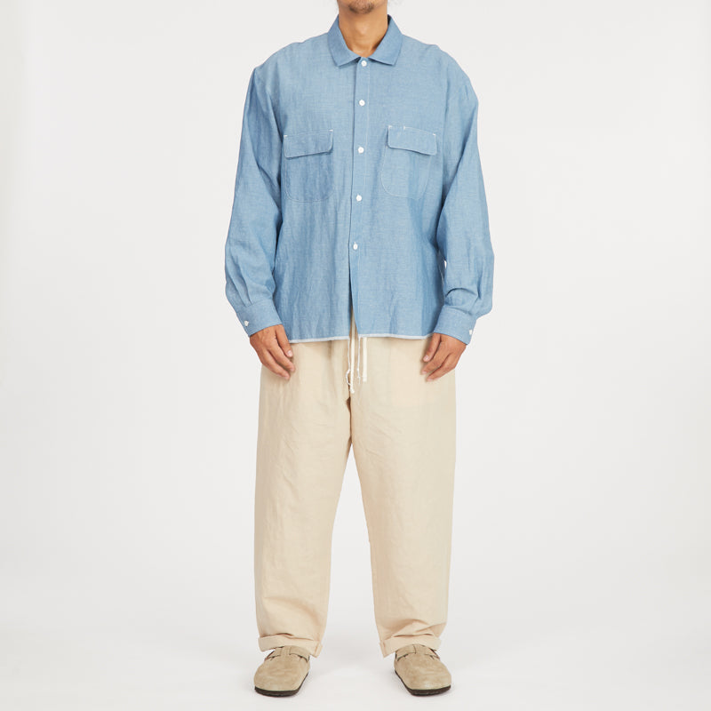 Moil Shirt - Indigo Cotton/Linen