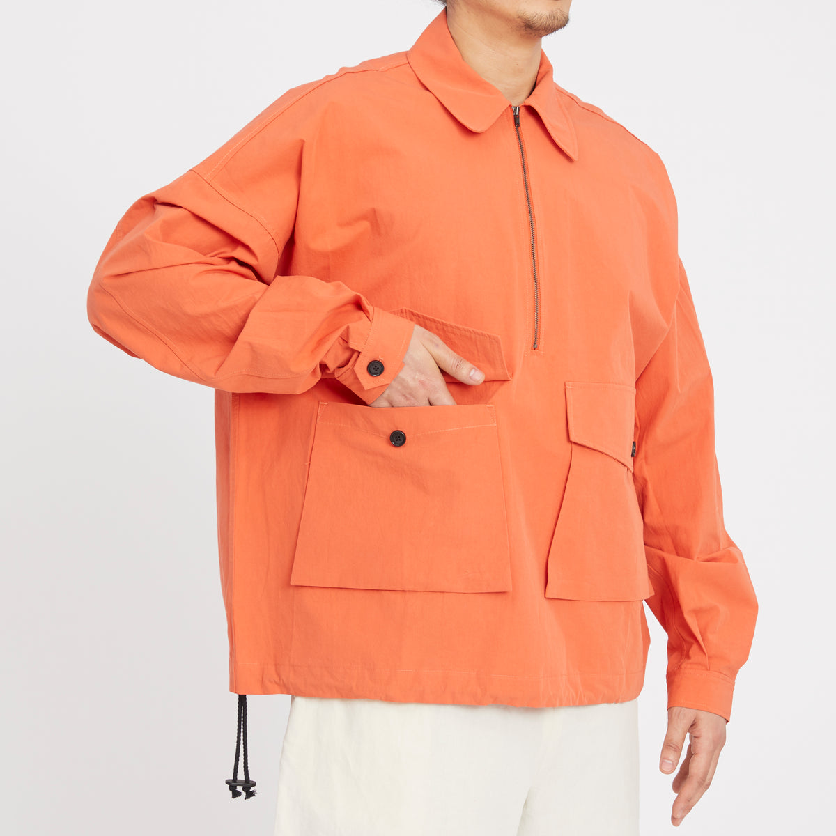 Skiff Pullover Jacket - Orange Cotton