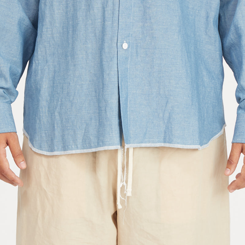 Moil Shirt - Indigo Cotton/Linen