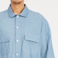 Moil Shirt - Indigo Cotton/Linen