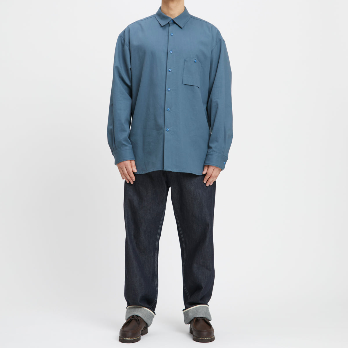 Smoke Shirt - Military Blue Cotton HBT