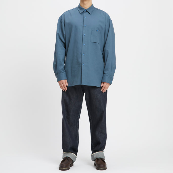 Smoke Shirt - Military Blue Cotton HBT