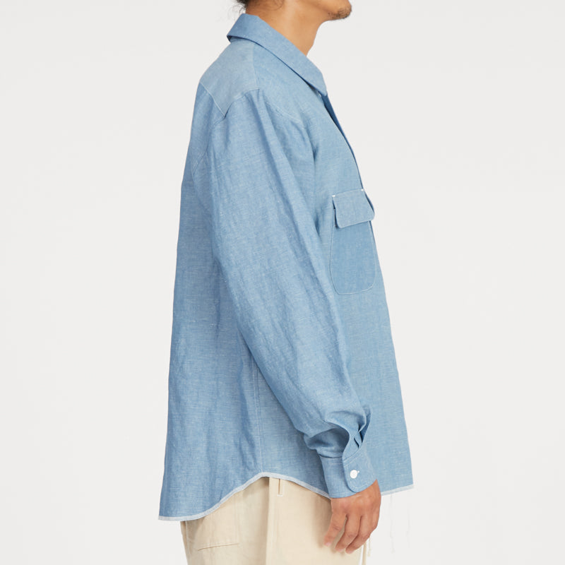 Moil Shirt - Indigo Cotton/Linen