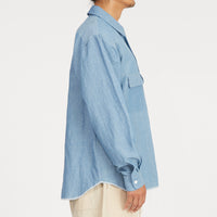 Moil Shirt - Indigo Cotton/Linen