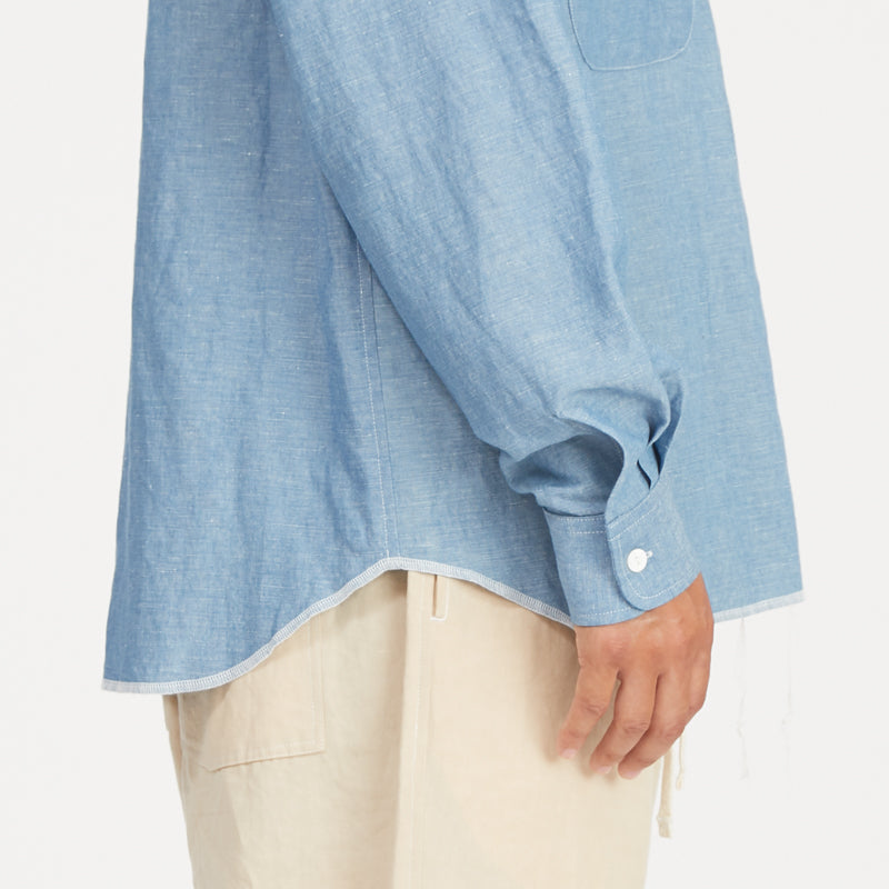 Moil Shirt - Indigo Cotton/Linen