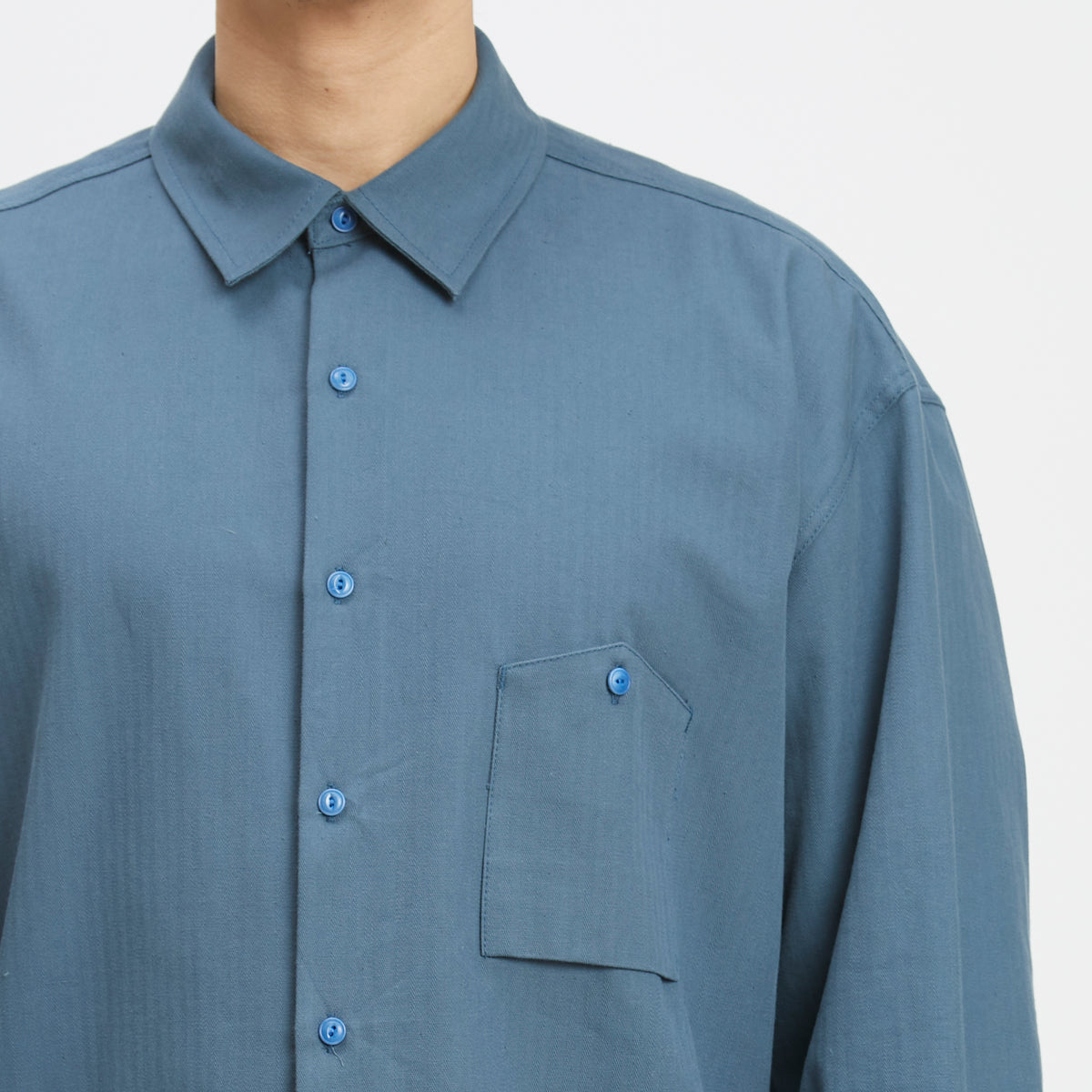 Smoke Shirt - Military Blue Cotton HBT