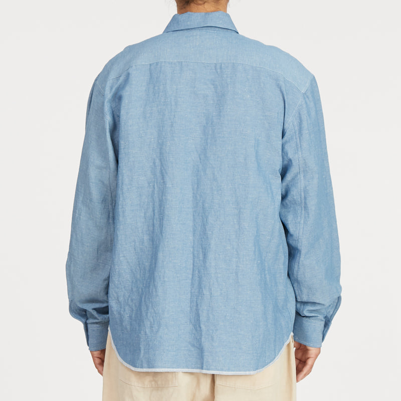 Moil Shirt - Indigo Cotton/Linen