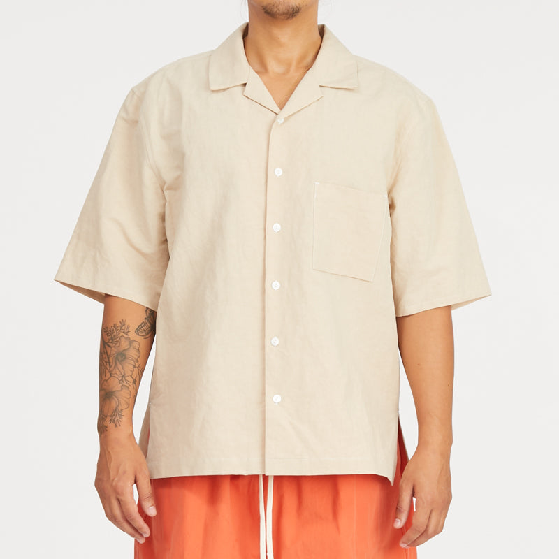 Aloha Shirt - Beige Linen/Cotton