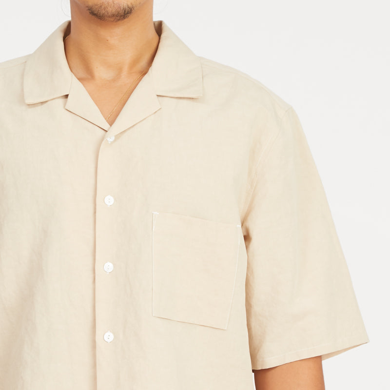 Aloha Shirt - Beige Linen/Cotton