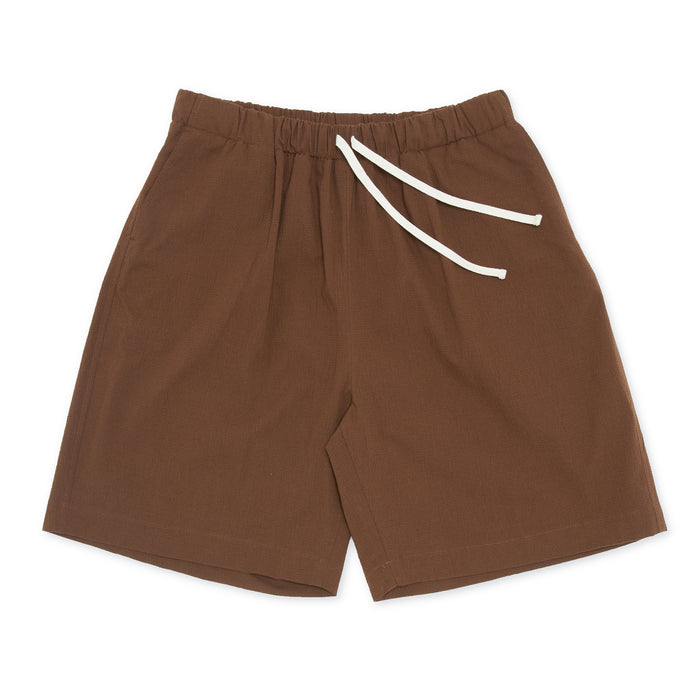 Barrack Short - Brown Puckered Cotton
