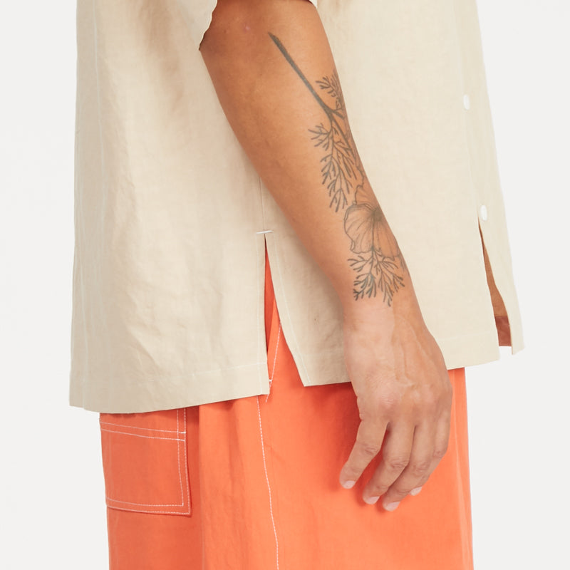 Aloha Shirt - Beige Linen/Cotton