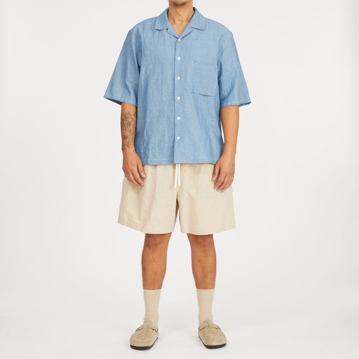 Aloha Shirt - Indigo Cotton/Linen