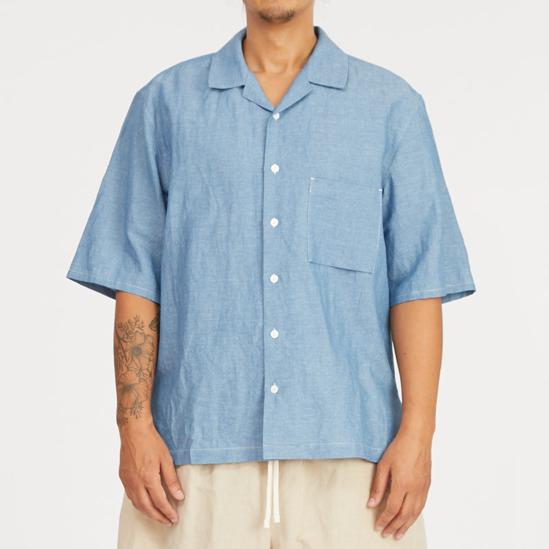 Aloha Shirt - Indigo Cotton/Linen