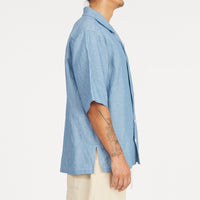 Aloha Shirt - Indigo Cotton/Linen