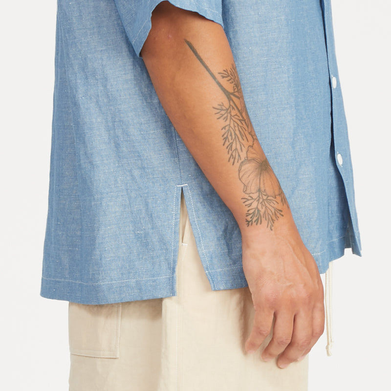 Aloha Shirt - Indigo Cotton/Linen