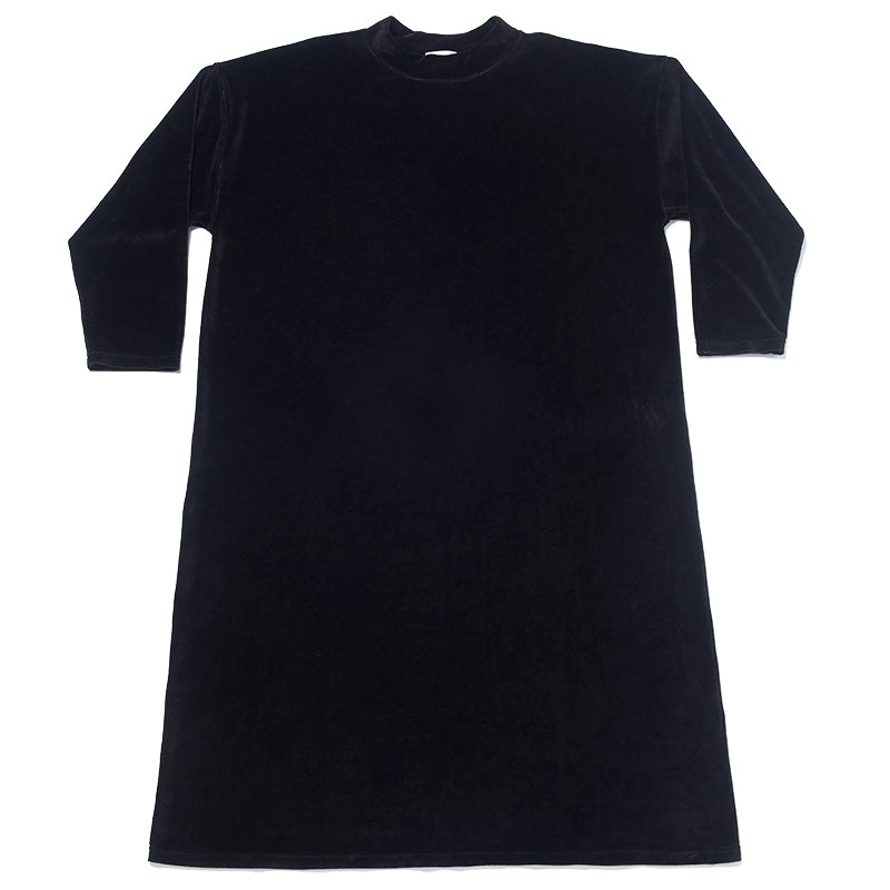Velour Long Tunic - Black