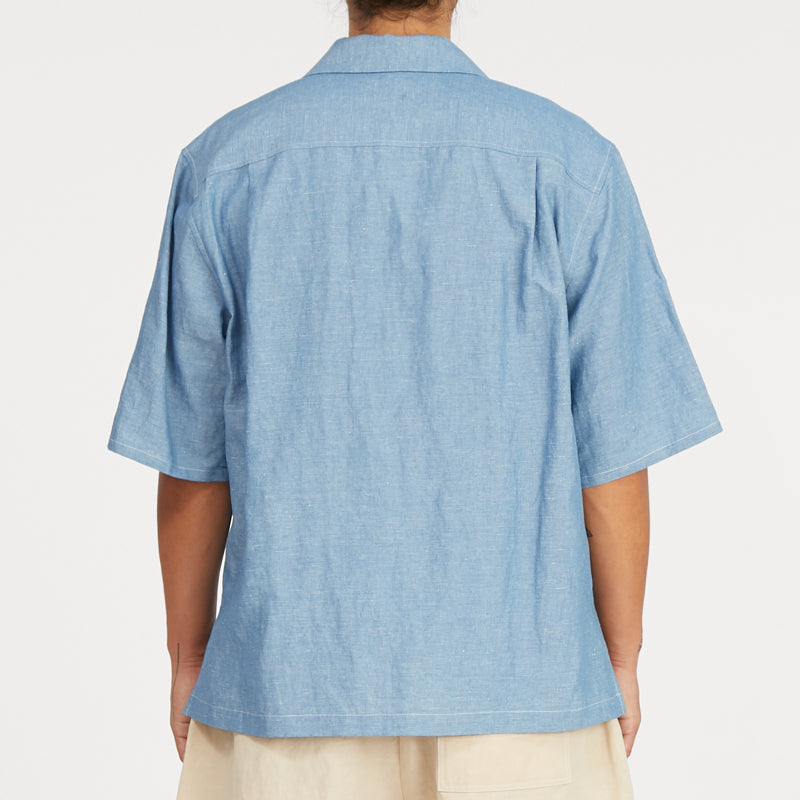 Aloha Shirt - Indigo Cotton/Linen