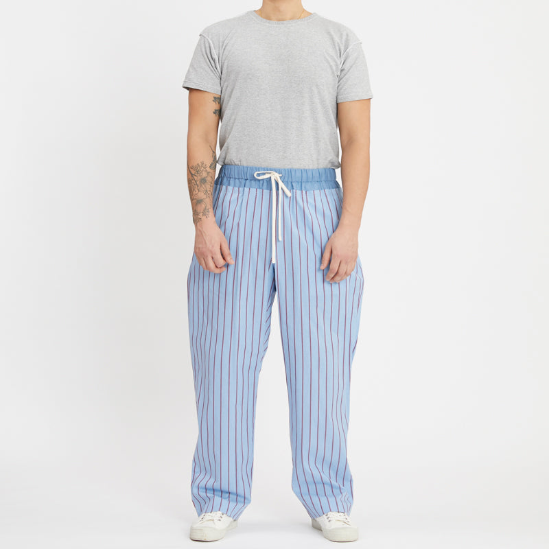 Nest Pant - Blue with Red Stripes