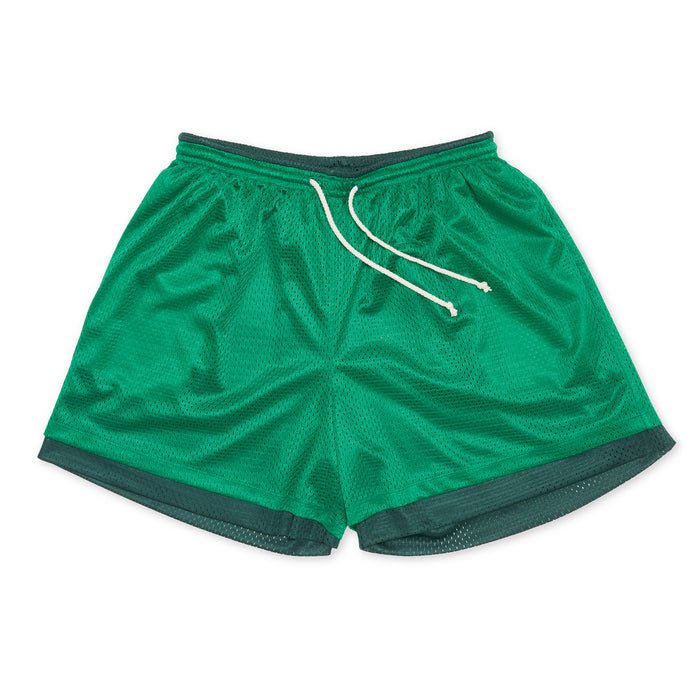 Reversible Ball Short - Kelly & Forest Green Mesh