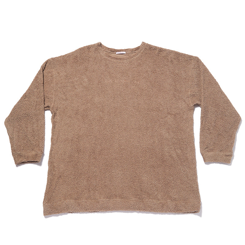 Oversized Reversible Pile Crewneck Sweatshirt - Taupe