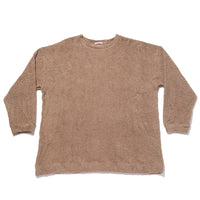 Oversized Reversible Pile Crewneck Sweatshirt - Taupe