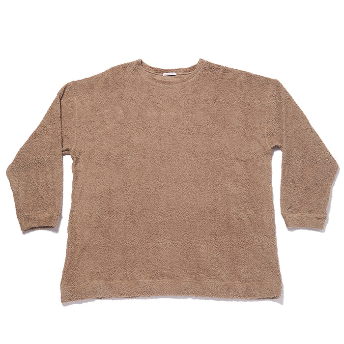 Oversized Reversible Pile Crewneck Sweatshirt - Taupe