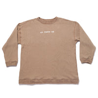 Oversized Reversible Pile Crewneck Sweatshirt - Taupe